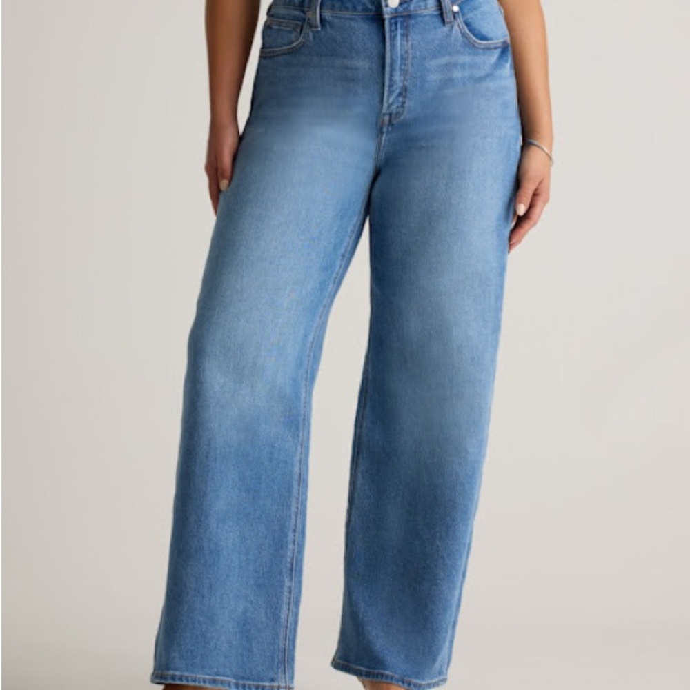 Quince Bella Stretch Relaxed Straight Jeans in Atlantic Blue. Size 28 and 30"